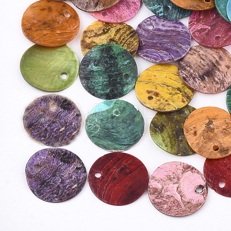Spray Paint Natural Akoya Shell Pendants SHEL-S274-75C-M-1