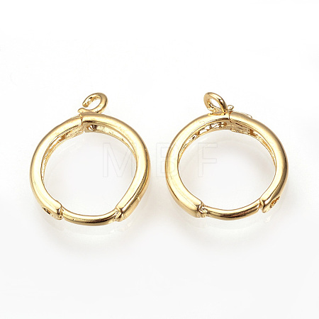 Brass Huggie Hoop Earring Findings KK-R058-143G-1