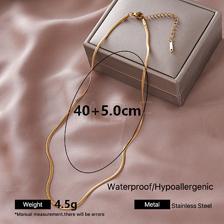 European 304 Stainless Steel Snake Chain Necklaces for Women OE0950-2-1