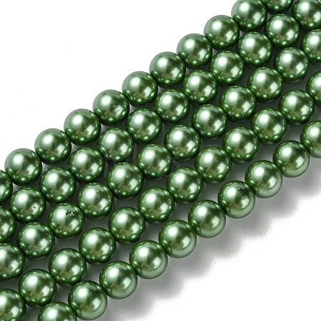Eco-Friendly Dyed  Glass Pearl Round Bead Strands HY-A002-8mm-RB074-1