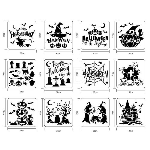 Large Plastic Reusable Drawing Painting Stencils Templates Sets DIY-WH0172-110-1