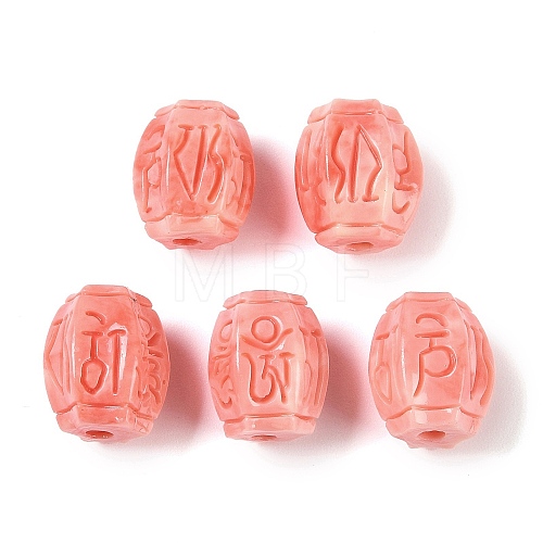 Synthetic Shell Dyed Carved Beads SHEL-H005-05-1