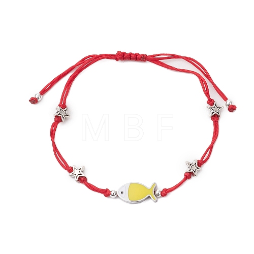 Nylon Braided Bead Bracelets for Women Men BJEW-JB11312-02-1