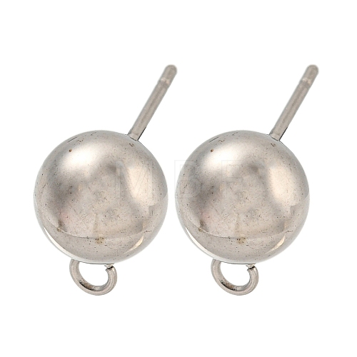 304 Stainless Steel Stud Earring Findings STAS-O004-10F-P-1