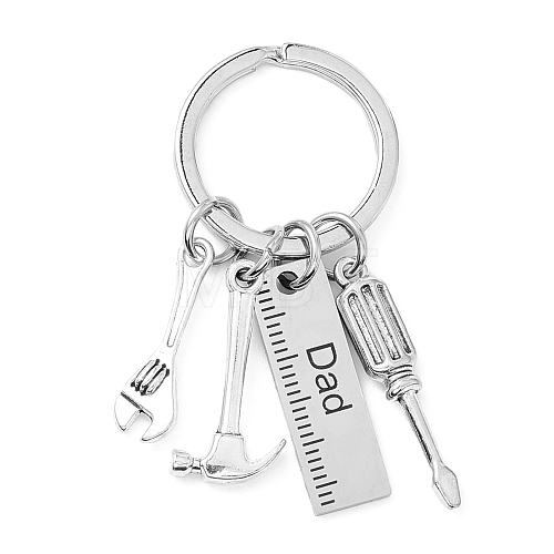 Non-Tarnish Father's Day Theme 201 Stainless Steel Keychain KEYC-A010-04-1