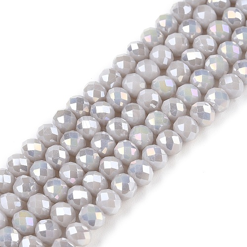 Electroplate Glass Beads Strands EGLA-A044-P4mm-B19-1