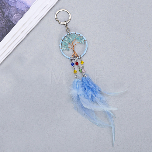 Natural Quartz Tree of Life Keychain TREE-PW0002-19C-1