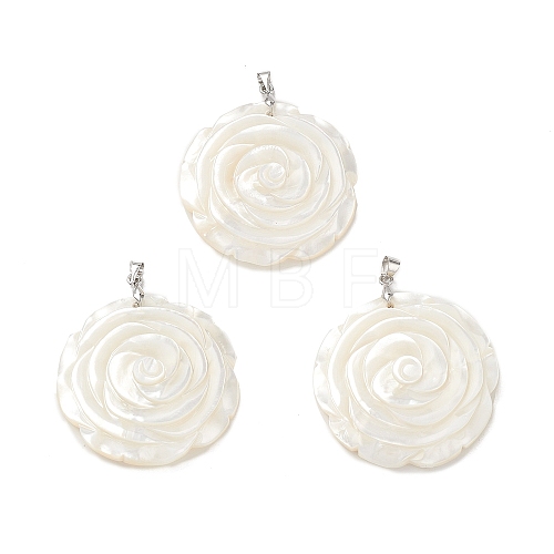 Natural White Shell Pendants BSHE-E029-03P-02-1