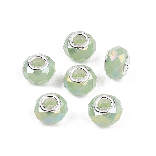 Imitation Jade Glass European Beads GPDL-N004-B14mm-A02-1