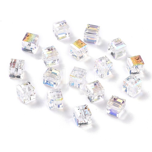 Electroplate Transparent Glass Beads EGLA-B003-01A-03-1