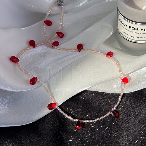 Gothic Resin Red Blood Drop Necklaces ZQ5586-1-1