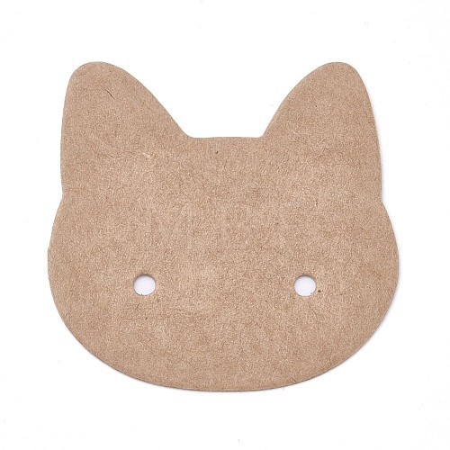 Cat Shape Kraft Paper Earring Cards X-CDIS-TAC0002-04-1