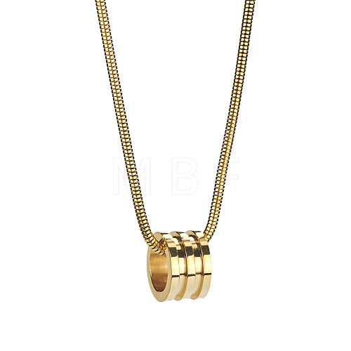 Stylish Stainless Steel Grooved Column Pendant Necklace for Women's Daily Wear NI8440-2-1