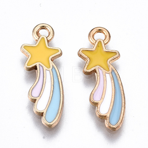 Eco-Friendly Alloy Enamel Pendants X-ENAM-Q437-007-NR-1