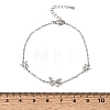 Brass Butterfly Link Bracelets KK-CBAFF9E-01P-5