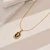 Stainless Steel Enamel Flower Pendant Necklaces for Women Daily Wear VT0532-1