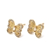 Butterfly Brass Micro Pave Clear Cubic Zirconia Stud Earrings EJEW-H180-19G-4