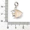 Rhodium Plated 925 Sterling Silver Enamel European Dangle Charms STER-P062-01B-03-3