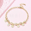 Brass Charm Bracelets for Women BJEW-C083-08G-2