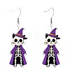 Cat Shape with Skeleton Acrylic Dangle Earrings FS-WG9EDFB-01-4