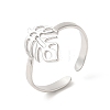 304 Stainless Steel Cuff Rings X-RJEW-E063-34P-1