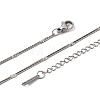 12Pcs 1.8MM 304 Stainless Steel Textured Twisted Chain Necklaces for Men Women NJEW-H093-20P-03-5