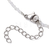 2MM Faceted Round Natural Blue Lace Agate Beaded Necklaces NJEW-JN05918-03-5