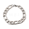201 Stainless Steel Curb Chain Bracelets for Men STAS-T077-22A-03P-4