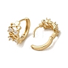 Brass Micro Pave Cubic Zirconia Hoop Earring EJEW-L271-19KCG-02-2