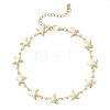 304 Stainless Steel Starfish Link Chain Bracelets for Women AJEW-AN00769-2