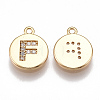 Brass Cubic Zirconia Charms KK-T038-194G-F-1