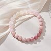 8.5MM Round Natural Rhodochrosite & Rose Quartz & White Moonstone & Pink Opal Stretch Beaded Bracelets BJEW-JB12986-02-4