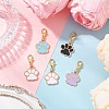 Alloy Enamel Dog Paw Print Pendant Decorations HJEW-JM03746-1