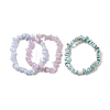 Chips Natural Larimar & Blue Lace Agate & Kunzite Beaded Stretch Bracelets Sets X-BJEW-JB05332-01-5