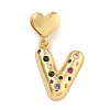 Brass Micro Pave Colorful Cubic Zirconia Pendants KK-P281-01G-V-1