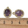 Natural Amethyst Faceted Oval Pendants G-I375-02G-08-3