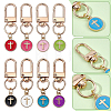 32Pcs 8 Styles Alloy Enamel Flat Round with Cross Pendant Decorations HJEW-WR00051-3