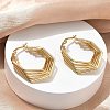 Multilayer Polygon 201 Stainless Steel Hoop Earrings EJEW-D354-06G-2