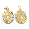 Rack Plating Brass Micro Pave Cubic Zirconia Pendants KK-M252-04G-1