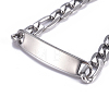 304 Stainless Steel Figaro Chain ID Bracelets BJEW-G631-01P-2