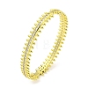 Brass Micro Pave Clear Cubic Zirconia Hinged Bangles for Women Men BJEW-Z062-12G-1