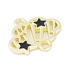 Rack Plating Alloy Black Enamel Cloud with Star Links Connector Charms PALLOY-F018-04G-01-2