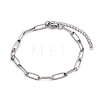 Tarnish Resistant 304 Stainless Steel Paperclip Chain Bracelet for Men Women BJEW-E031-03P-06-4