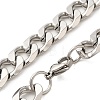 202 Stainless Steel Curb Chain Necklaces & Bracelets Jewelry Sets for Unisex STAS-A100-20P-2