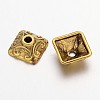 10mm Antique Golden Square Tibetan Style Bead Caps X-GLF0893Y-2
