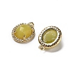 Natural Korean Jade Faceted Oval Pendants G-I375-02G-02-2