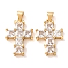 Brass Pave Clear Cubic Zirconia Pendants CU-CBA2907-01D-G-1