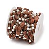 Synthetic Goldstone Nuggets & 316 Stainless Steel Handmade Link Chains CHS-K021-14G-05-2