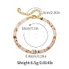 Handmade Watermelon Stone Glass Rondelle Beaded Bracelets with 304 Stainless Steel End Chains XL9343-7-2
