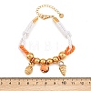 304 Stainless Steel & Synthetic Rainbow Stone Charm Bracelets BJEW-K247-03G-5
